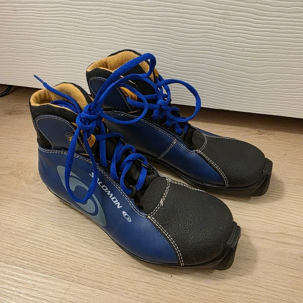 Salomon Blue Black‎ Igloo Cross Country Ski Lace Up Ankle Boots Size 4